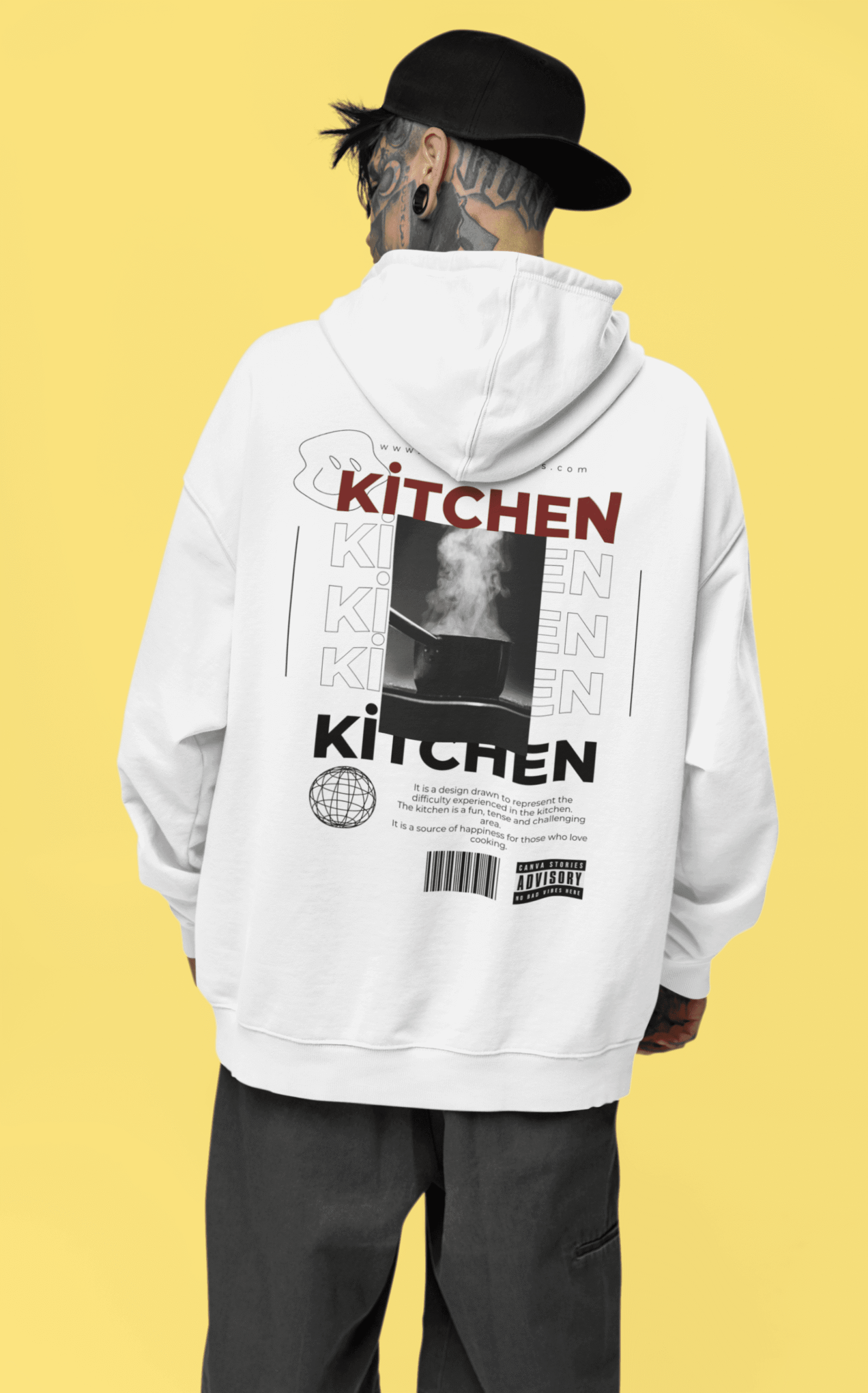 Hot Kitchen 3iplik Şardonlu Premium Unisex Hoodie