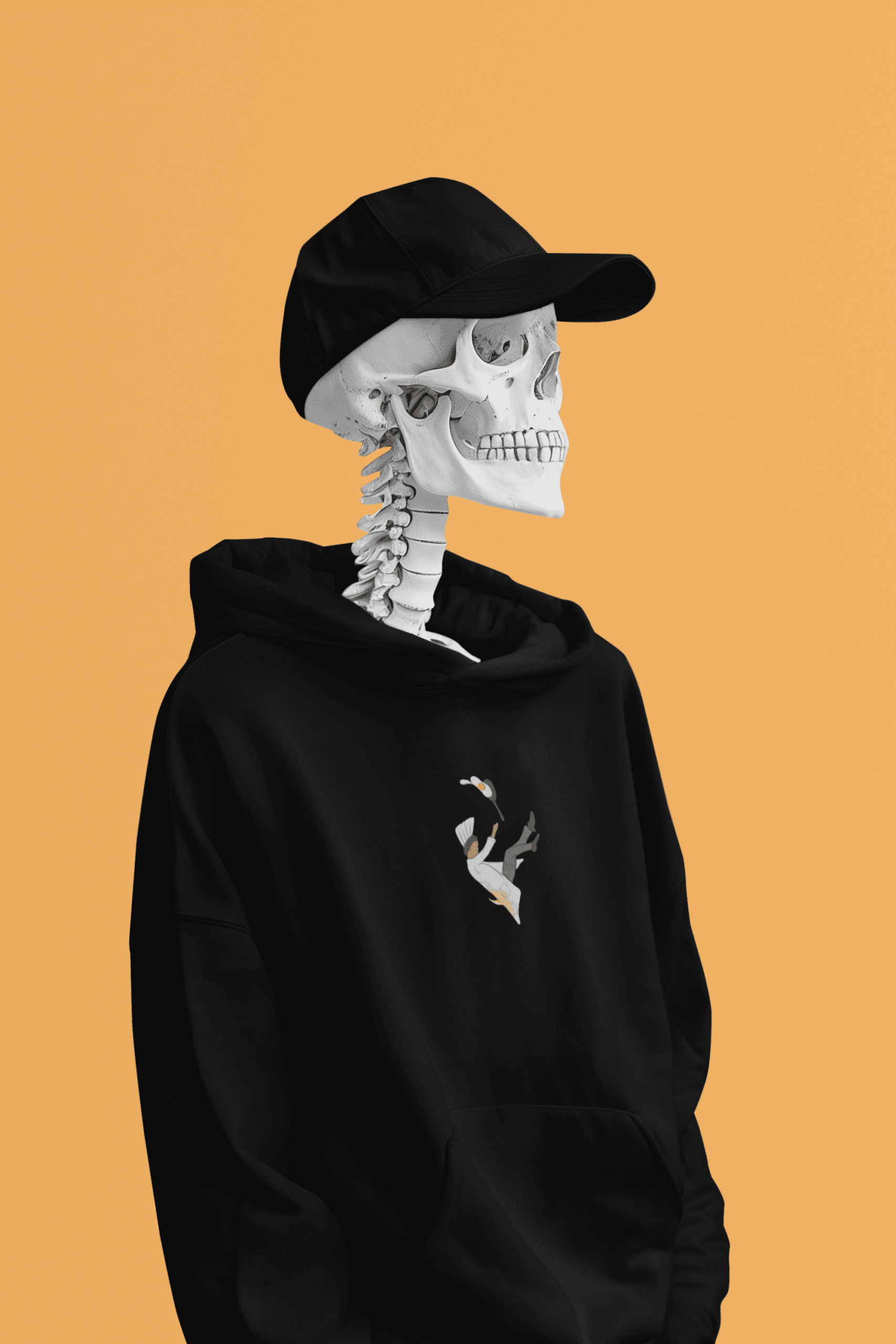 The Falling Cook 3iplik Şardonlu Premium Unisex Hoodie - Görsel 2