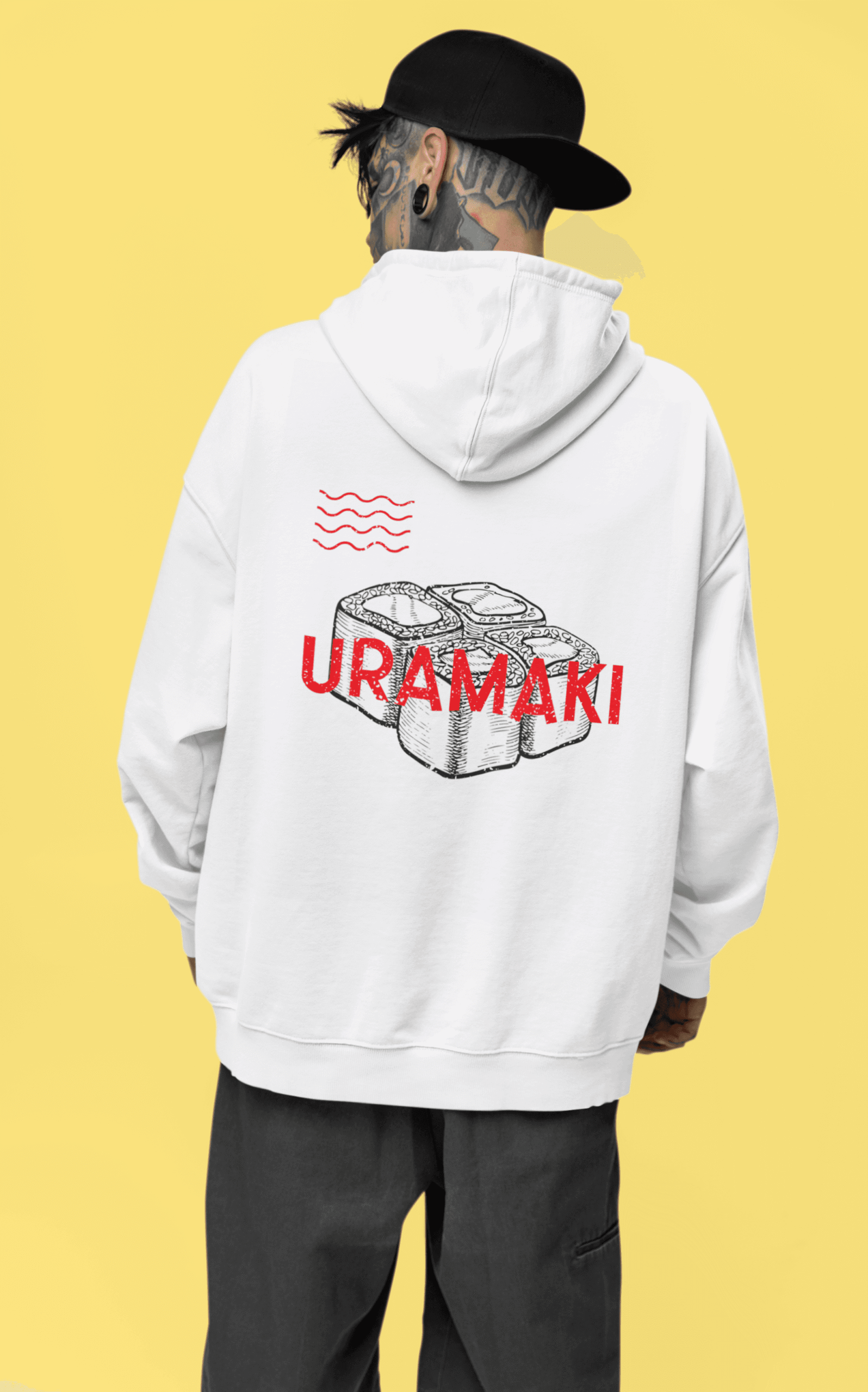 Uramaki 3iplik Şardonlu Premium Unisex Hoodie